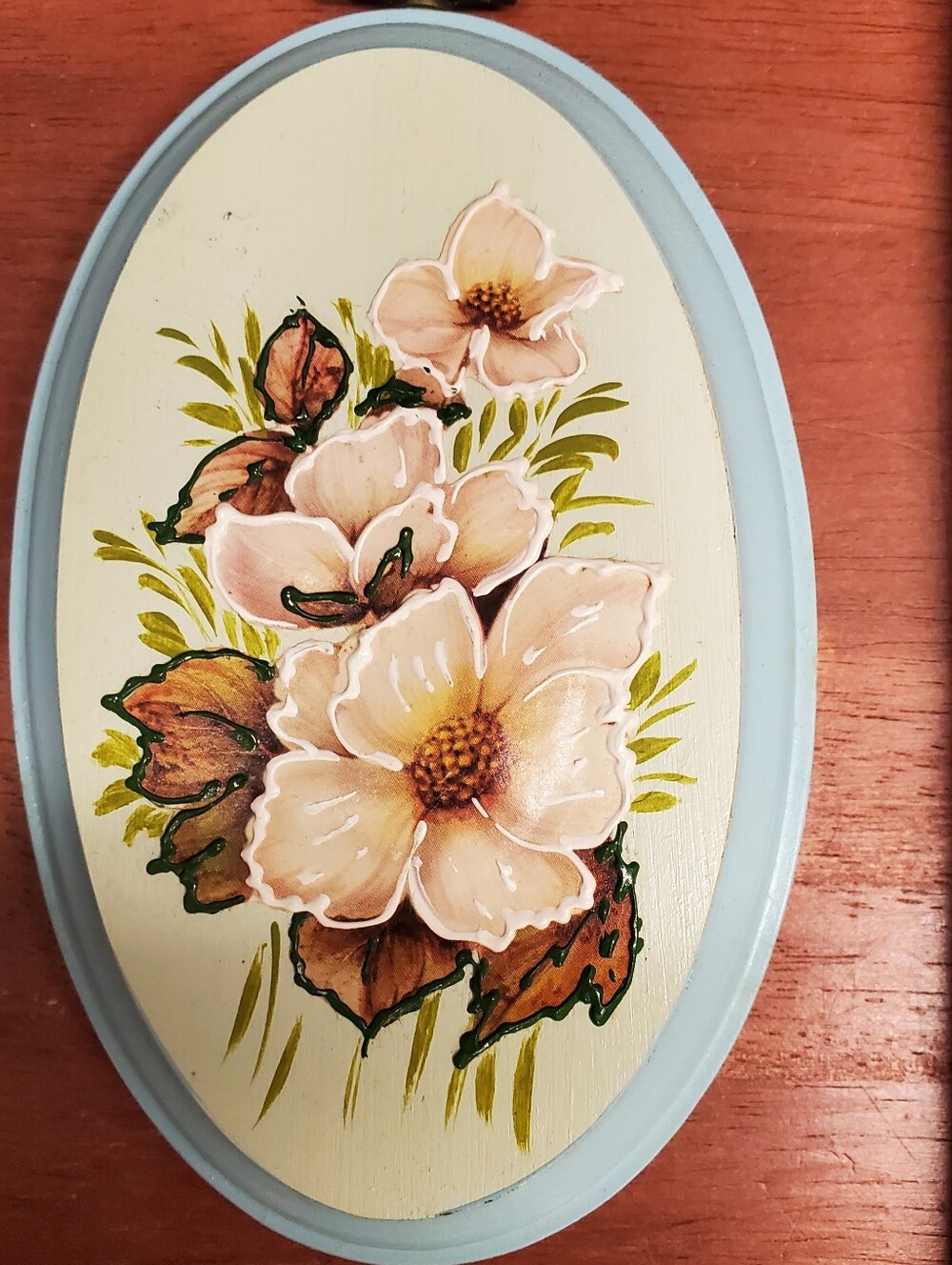 Vintage Merri-Mates 3D Hand Painted 3 pc Floral Butterfly Wooden Plaque Set - Picture 10 of 13